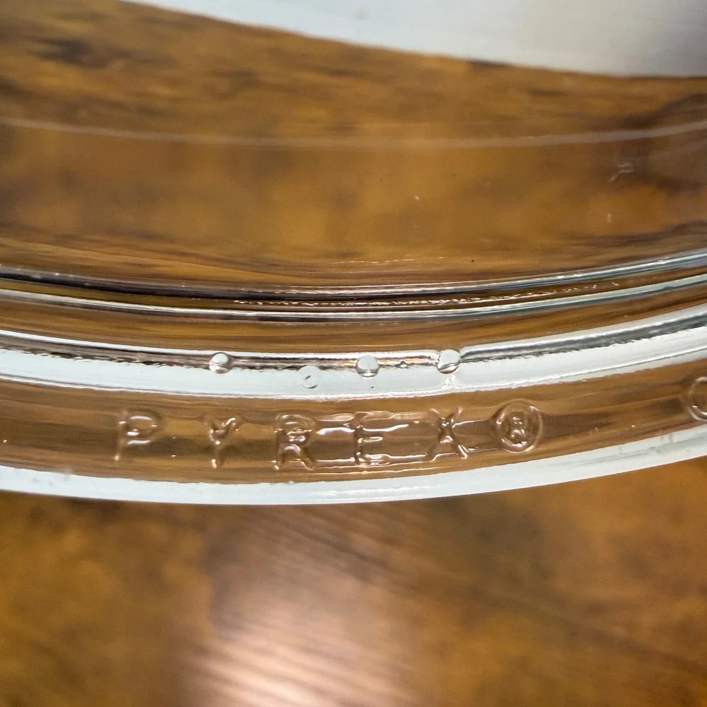 Vtg Pyrex G-5-C-A Clear Glass Ribbed Sunburst Casserole Replacement Lid 7.5 Inch